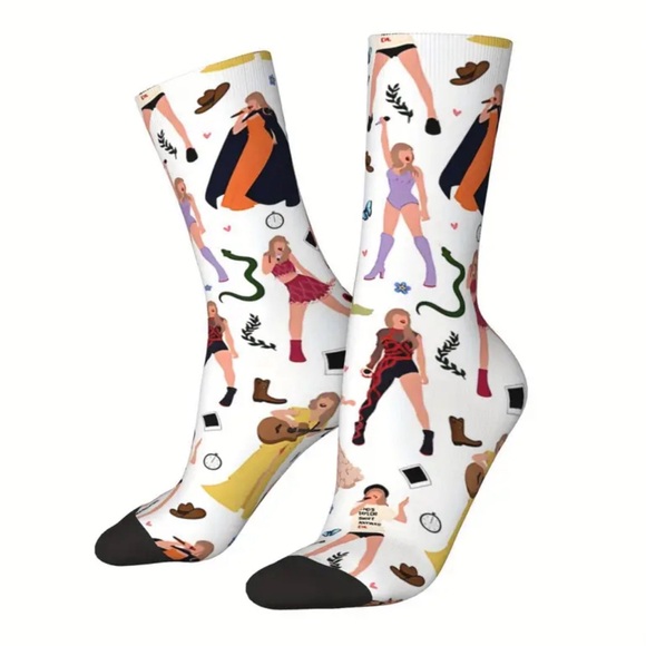 TAYLOR SWIFT inspired Swiftie Crew Socks | Eras Tour Outfits Concert Rep Gift 🏰 - Picture 2 of 10